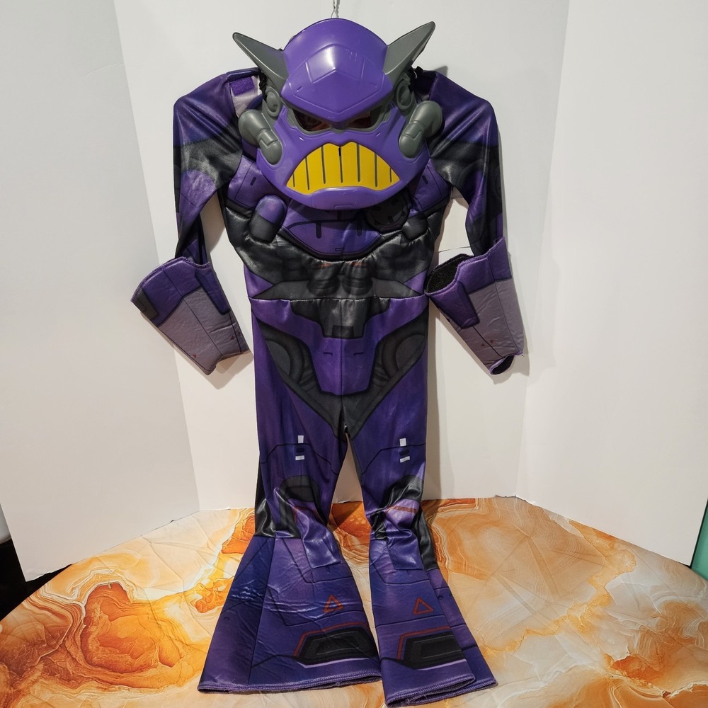 Disney Lightyear Zurg Costume Kids Size 4-6 Jumpsuit Mask NO CAPE